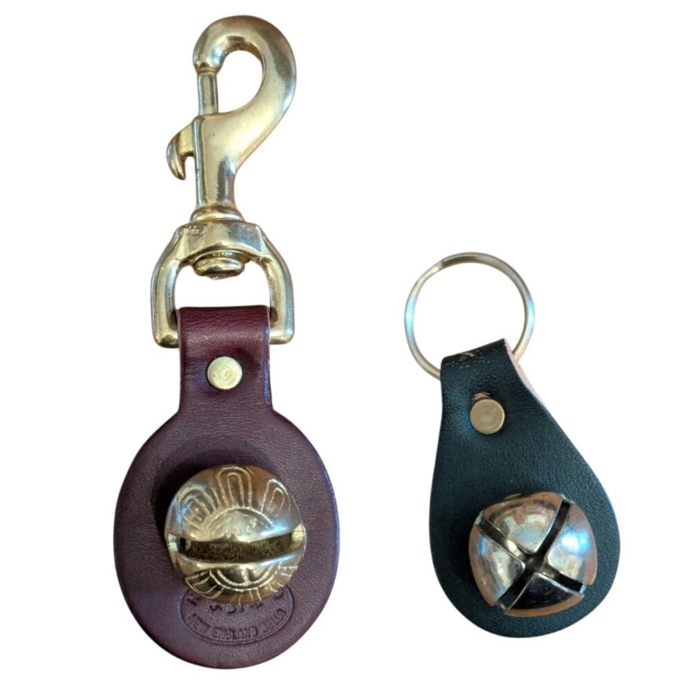 New England Handcrafted Bell-Hiking Bear Bell Clip Leather